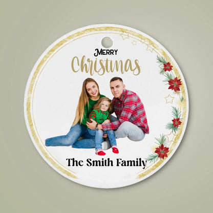 Family Photo Christmas Ornament - Ceramic