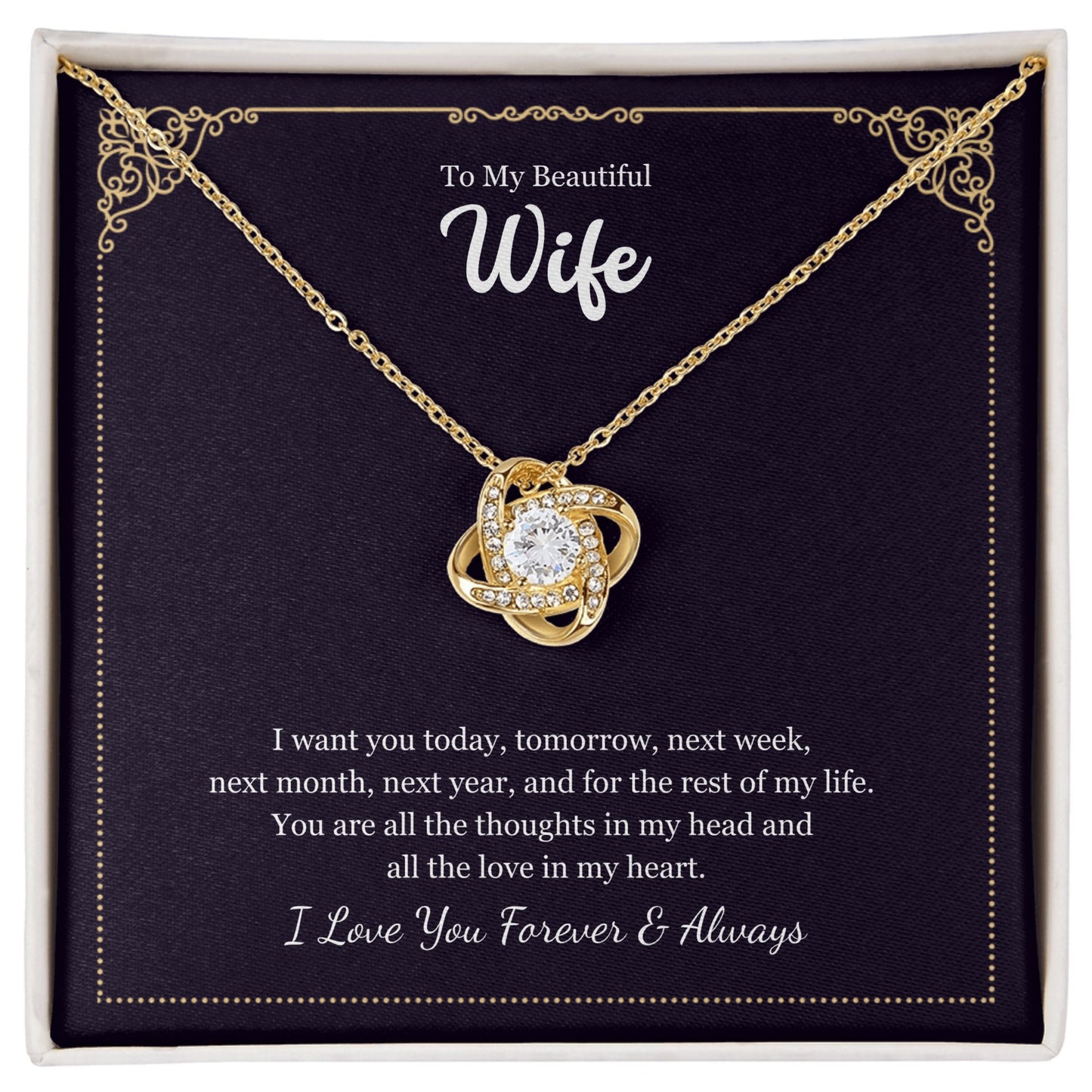 Love Knot Necklace - Custom Valentine's Gift for Her