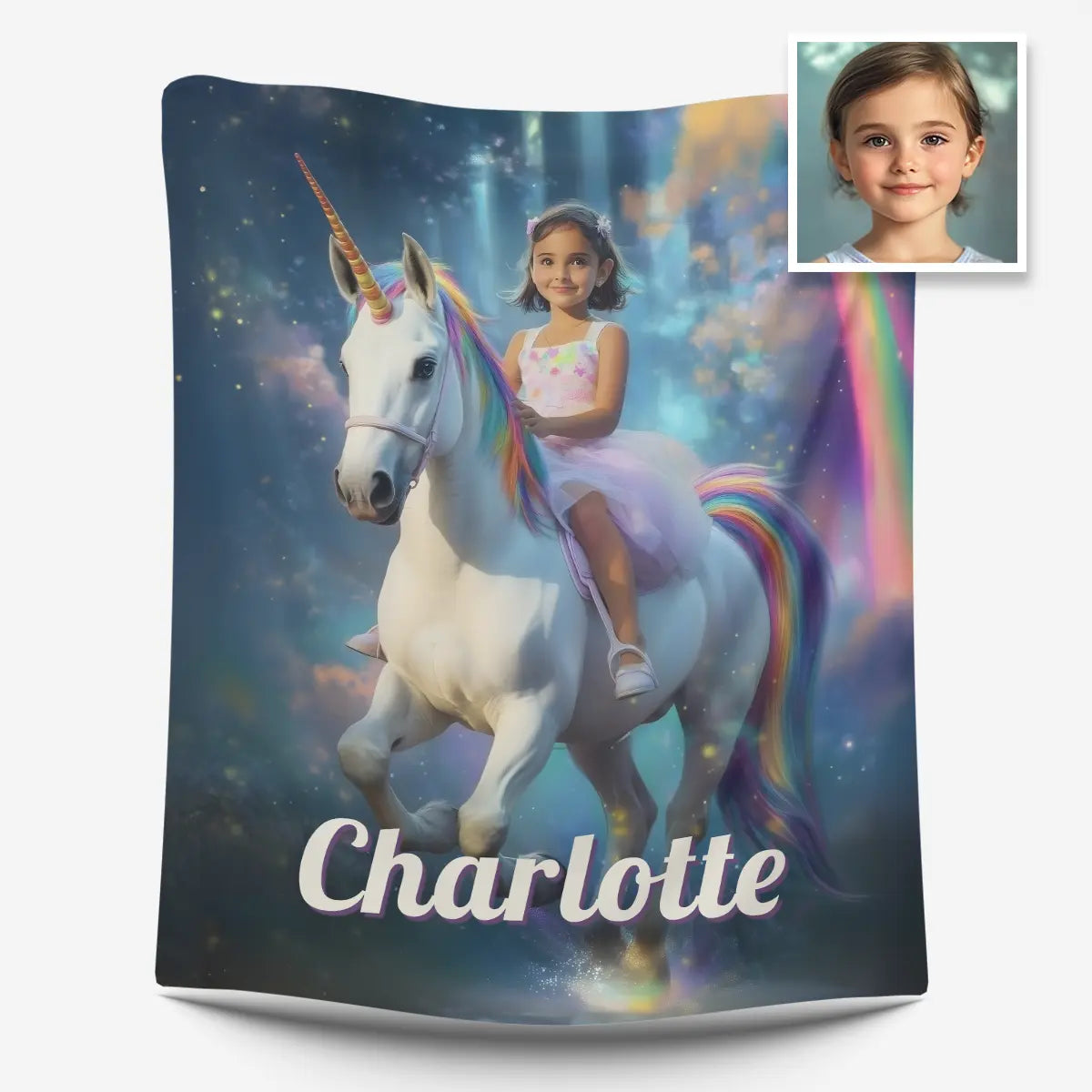 Riding the Unicorn - Personalized Blanket