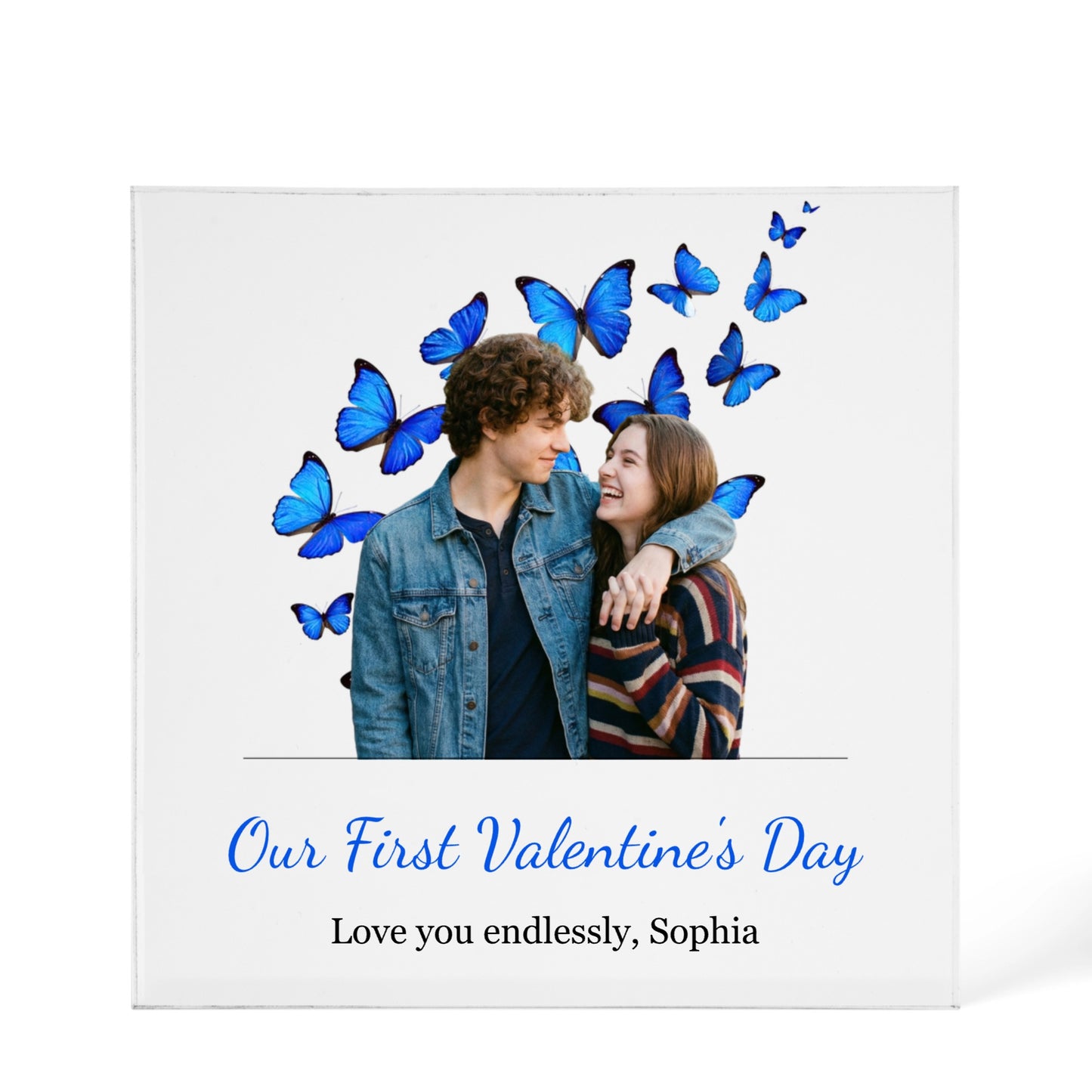 Acrylic Photo Block - Valentine Hearts