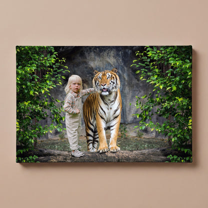 Personalized Tiger portrait canvas