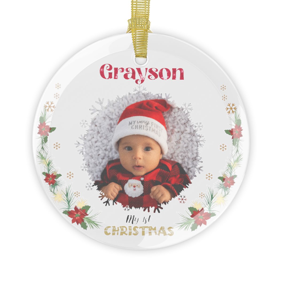 Baby’s First Christmas Ornament – Glass