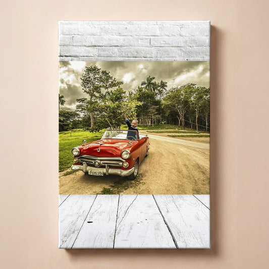 Personalized Oldtimer portrait canvas