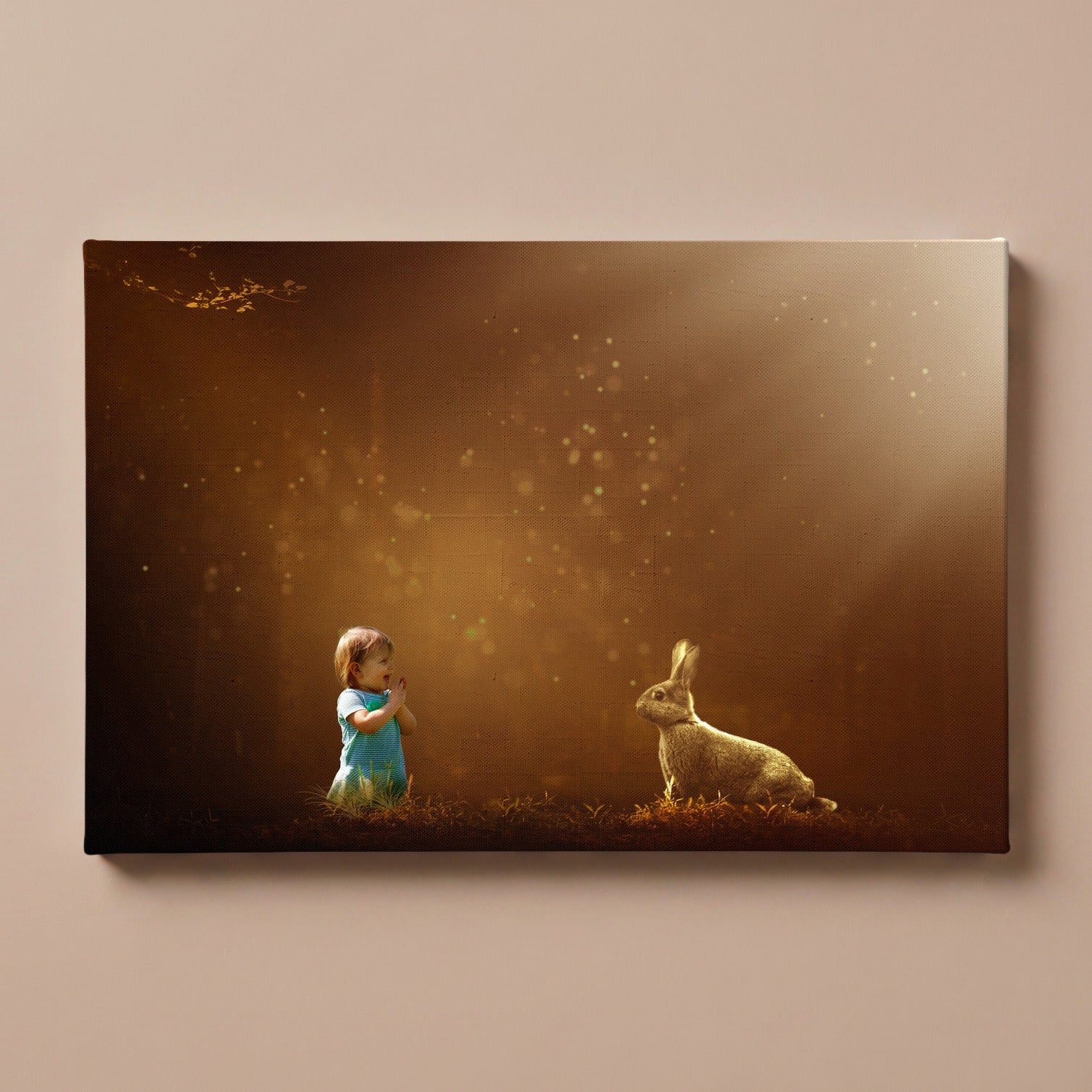 Personalized Magic Bunny portrait canvas