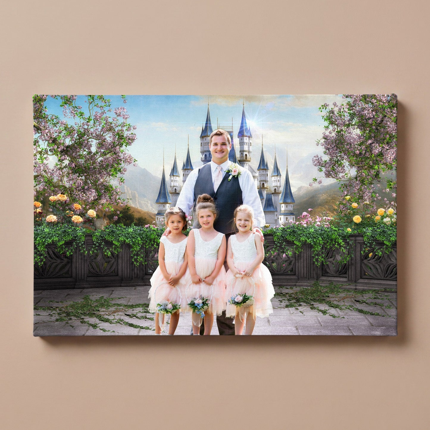 Personalized Magic Castle portrait canvas